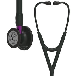 Стетоскоп Littmann Cardiology IV Черная трубка, черная акустическая головка с фиолетовым стеблем (Black/Black/Violet)